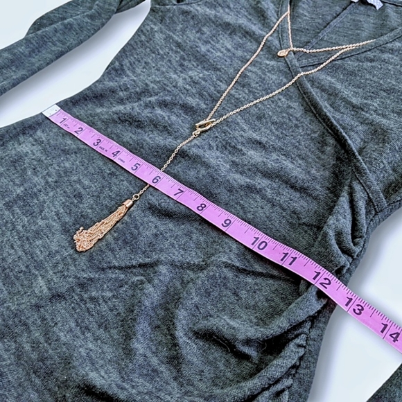 Bailey Blue | Surplice Bodycon Mini Dress+Attached Chain Necklace NWOT - Picture 9 of 15